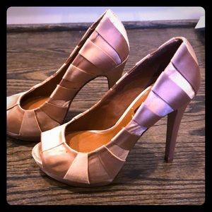 BCBG Pink Satin Heels